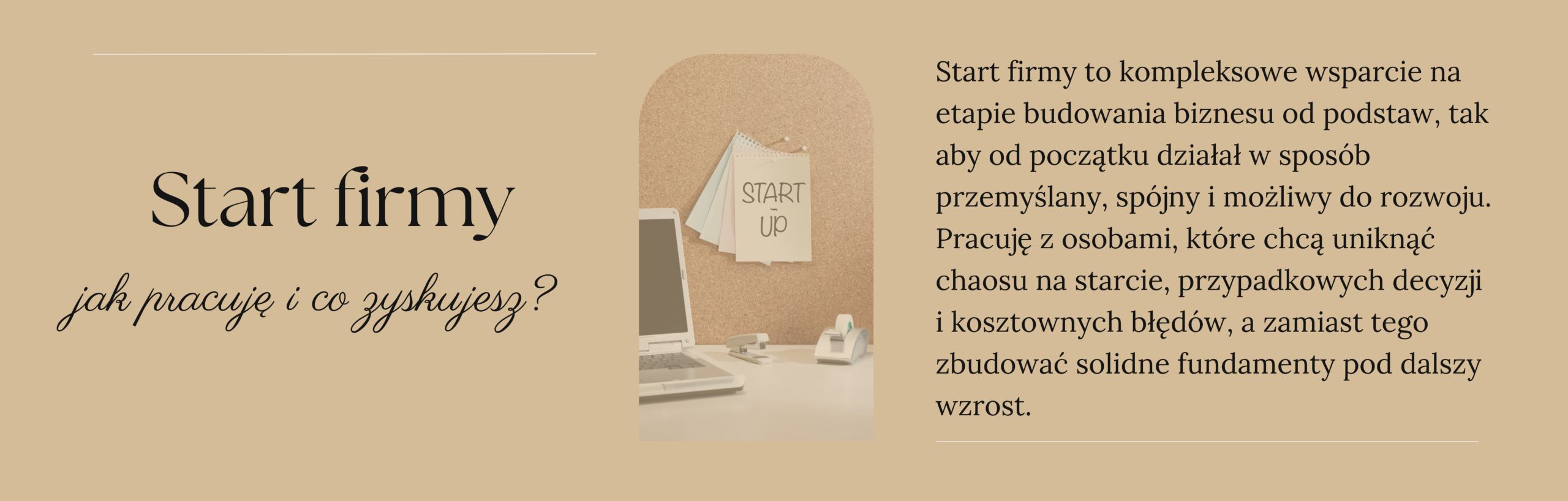 Start firmy – wsparcie w założeniu działalności, biznesplan i projektowanie procesów od podstaw